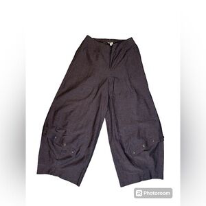 Spirit House Women's Lagenlook Artsy Wide Leg Cropped Balloon Pants Size Medium